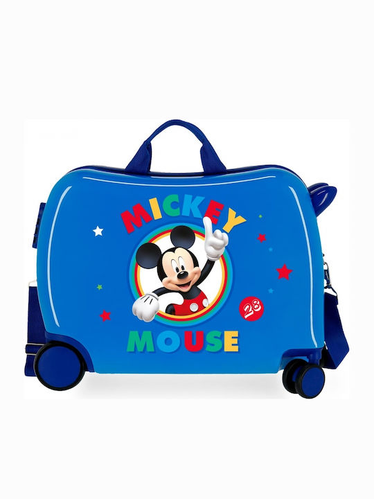 Disney Mickey Mouse Kids Cabin Hard Suitcase Blue with 4 Wheels Height 38cm