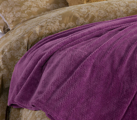 Nef-Nef Homeware Record Κουβέρτα Fleece Υπέρδιπλη 240x220εκ. Mauve
