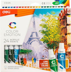 Deli Acrylic Color Emotion Σετ 24τμχ