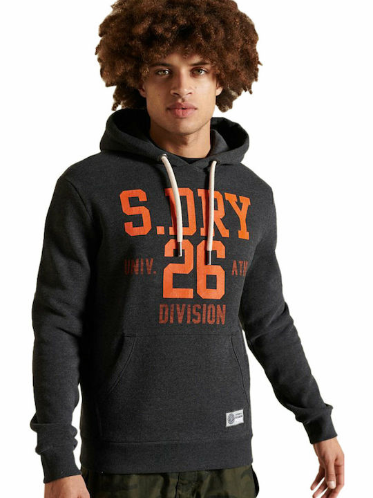 Track & Field Sweatshirt with Hood Charcoal Marl