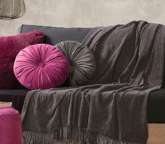 Nef-Nef Homeware Dorian Armchair Throw Chenille 130x160cm Anthracite