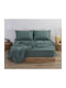 Nef-Nef Homeware Bettlaken Semi-Doppel mit Gummiband 120x200+30cm. Basic 1172 Green