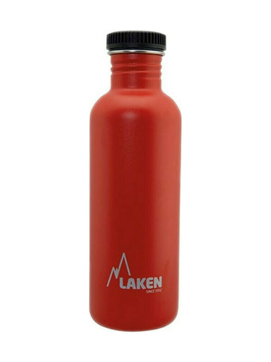 Laken Basic Steel Plain Wasserflasche Rostfreier Stahl 1000ml Rot