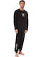 Minerva 90-70947 Men's Winter Cotton Pajamas Set Black