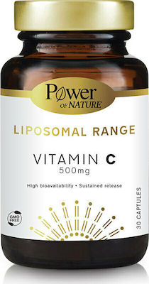 Power Of Nature Liposomal Range Vitamin C Sustained Release Vitamina pentru Energie & Întărirea Sistemului Imunitar 500mg 30 capace