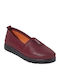 732 Leder Damen Mokassins in Rot Farbe