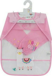 Interbaby Mangas Coverall Plastic with Hoop & Loop Fastener, Pocket & Sleeves Pink