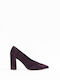 Paola Ferri Suede Pointed Toe Purple Heels 4183