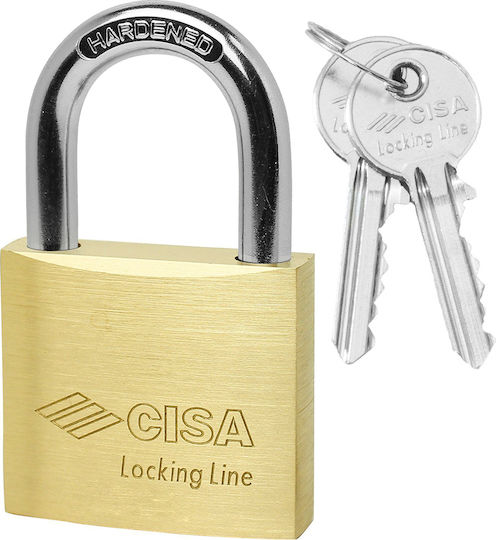 Cisa Steel Padlock Brass with Key 70mm 1pcs