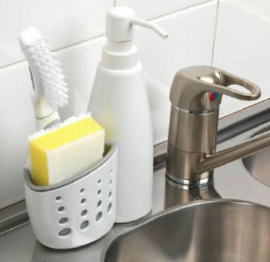 Veltihome Kitchen Sink Organizer Made of White Plastic