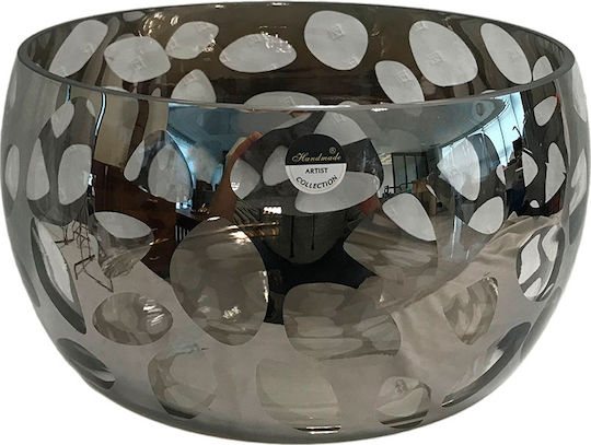Karvounis Bol Decorativ Sticlă Argint 26x26x14cm 1buc