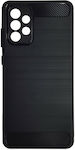 Powertech Carbon Silicone Back Cover Black (Galaxy A72)