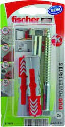 fischer Duopower Ούπα Πλαστικό 14x70mm 2τμχ