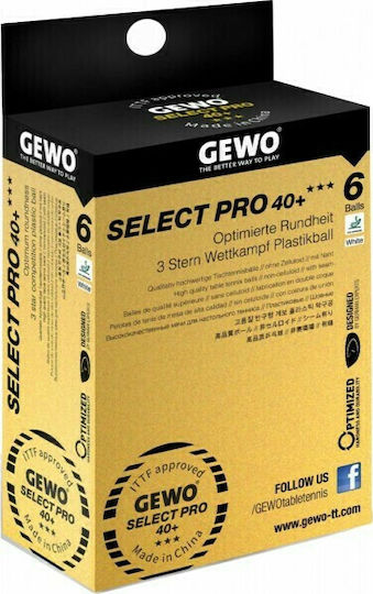 Gewo Select Pro 40+ 8648 Bile de ping-pong 3-Star 6buc