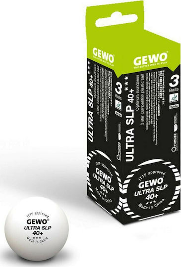 Gewo Ball Ultra SLP 40+ 8134 Μπαλάκια Ping Pong 3-Star 3τμχ
