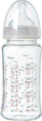 Korres Glass Bottle Agali Anti-Colic with Silicone Nipple for 0+, 0+ m, months Grey 230ml 1pcs