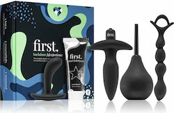 LoveBoxxx First Backdoor (S)Experience Starter Set Dopuri Anale cu vibrație Module Negre 3buc