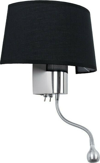 GloboStar Elegant Modern Wall Lamp with E27 Lamp Bulb Base and Switch Black 26.5x43x43cm