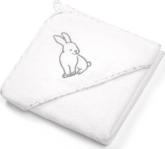 Babyono Baby Hooded Bath Towel White 100x100cm