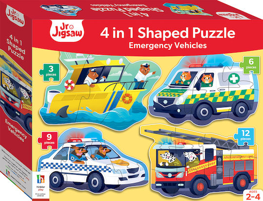 Παιδικό Puzzle Οχήματα Άμεσης Βοήθειας για 2+ Ετών 12pcs Hinkler