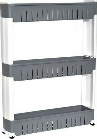 Eurocasa Floor Bathroom Shelf Plastic with 3 Shelves 54x12x72cm Gray