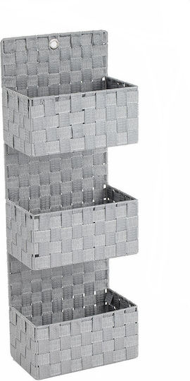 Sidirela An der Wand montiert Badezimmerregal Bamboo mit 3 Regalböden 25x15x72cm Blau