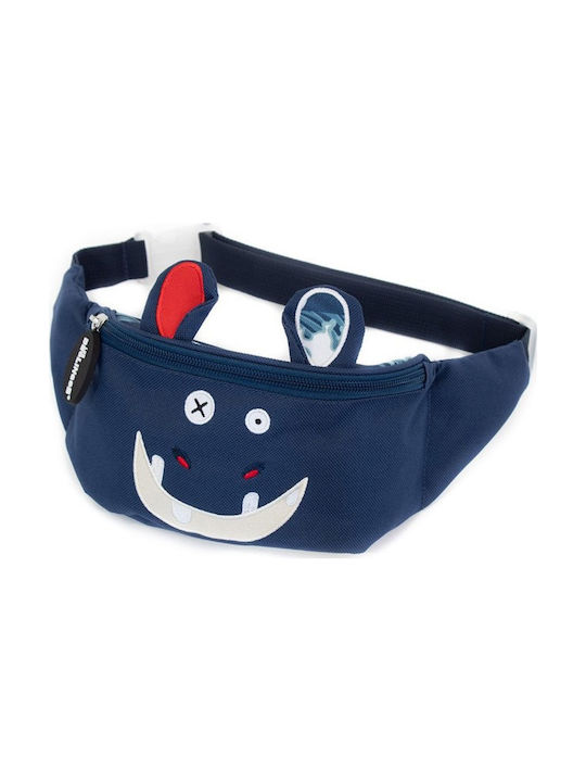 Les Deglingos Ιπποπόταμος Kids Waist Bag Blue 34.5cmx5cmx10cmcm