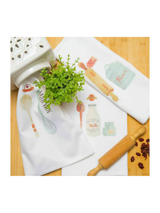 Borea Kitchen Tea Towel In White Colour 50x70cm 3pcs