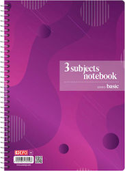 THREE-TOPIC NOTEBOOK PURPLE BASIC A4