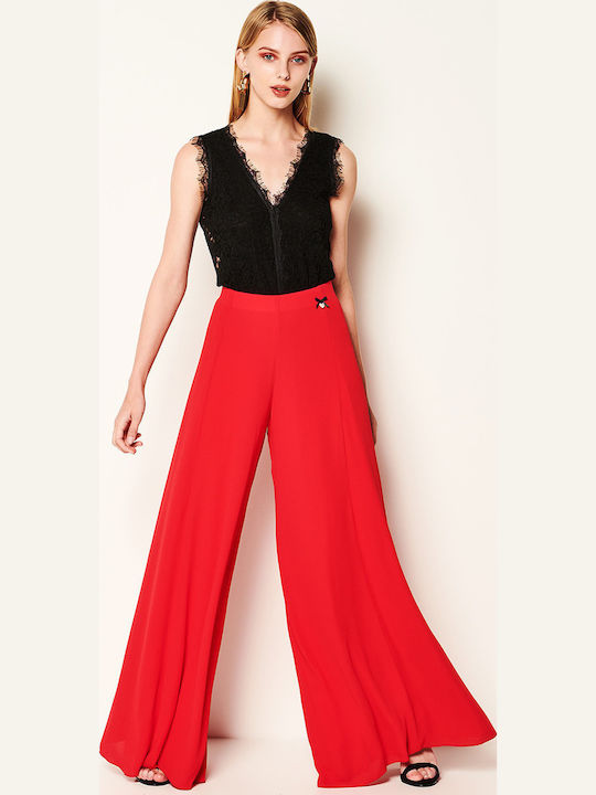 Femei Talie înaltă Din material textil Pantaloni Roșie
