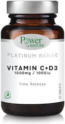 Power Of Nature Platinum Range Vitamin C+D3 Βιταμίνη 1000iu 1000mg 30 ταμπλέτες Power Of Nature Platinum Range Vitamin C+D3 Βιταμίνη 1000iu 1000mg 30 ταμπλέτες