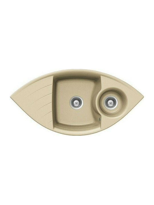 Macart Focus C-150 Drop-In Spüle Ecke Links aus Verbundgranulat B104.8xT52cm Terra
