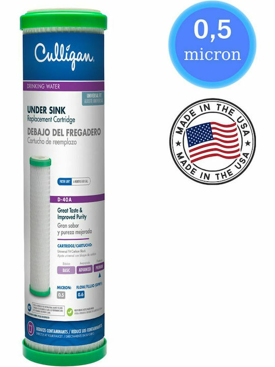 Culligan Under Sink Water Filter Replacement made of Activated Carbon 10" Premium 0.5 μm