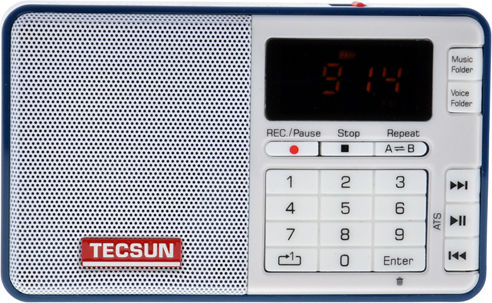 Tecsun Q3 Φορητό Ραδιόφωνο Μπαταρίας με USB Ασημί