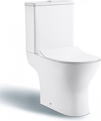 KLP Donna Stehende Toilette Randlos mit Spülung mit Schlank Deckel Sanftes Schließen Weiße KLP Donna Stehende Toilette Randlos mit Spülung mit Schlank Deckel Sanftes Schließen Weiße