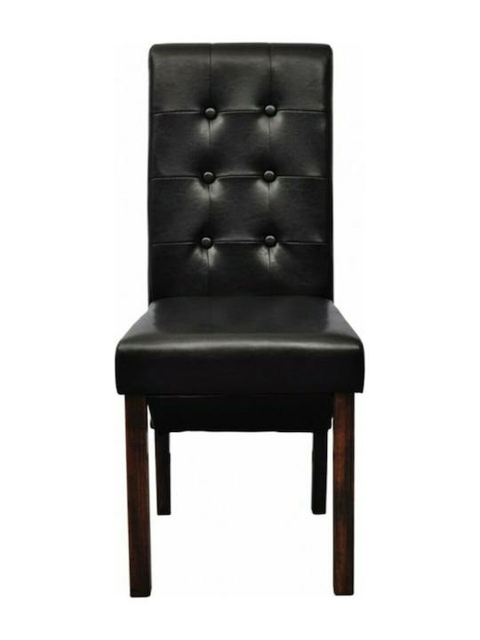 Dining Room Artificial Leather Chair Black 43x52x95cm 2pcs