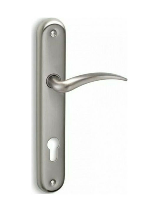 Conset Lever Middle Door with Plate C435 C435HRS05S05 Pair (Center Distance 72mm) Nickel