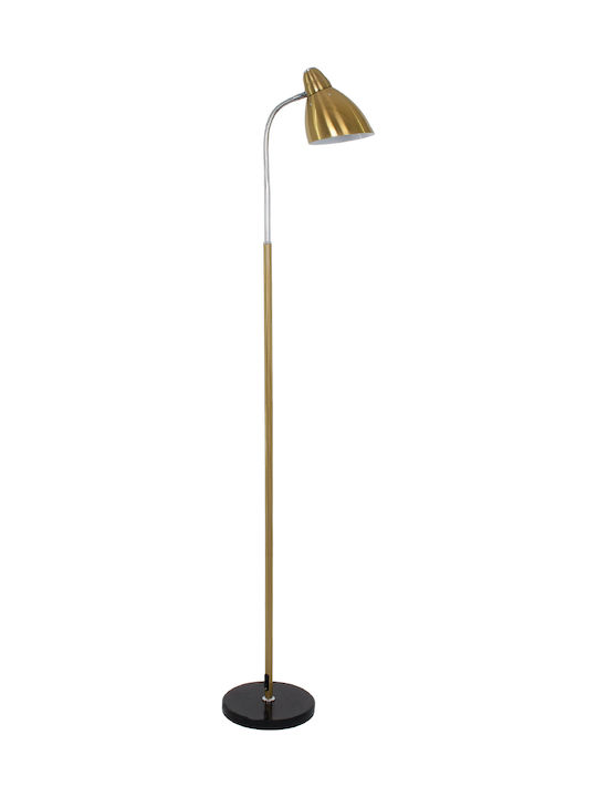 GloboStar Stehlampe H155xB14.5cm. mit Fassung für Lampe E27 Gold