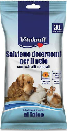 Vitakraft 30 Μαντηλάκια Σκύλου & Γάτας για Καθαρισμό Σώματος με Χαμομήλι