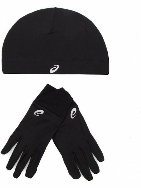 Running Pack Unisex Set with Beanie Knitted in Black color