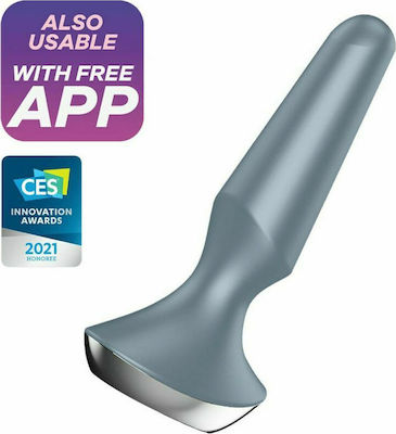 Satisfyer Plug-ilicious 2 Play Vibrator Anal Plug with Wireless Functionality and Vibration Silver