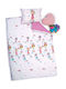 Nef-Nef Homeware Rainbow Girls Σετ Παιδική Παπλωματοθήκη Μονή με Μαξιλαροθήκη Βαμβακερή White Pink 160x240εκ.