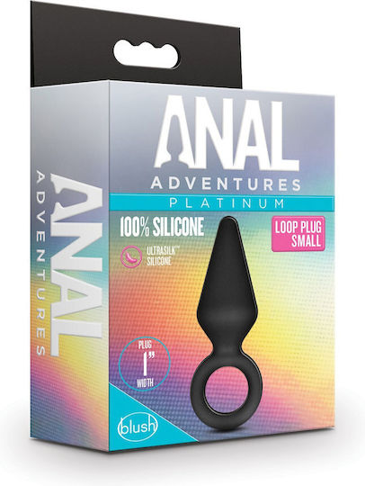 Blush Anal Adventures Platinum Silicone Anal Plug Πρωκτική Σφήνα Small Μαύρη 7.6cm