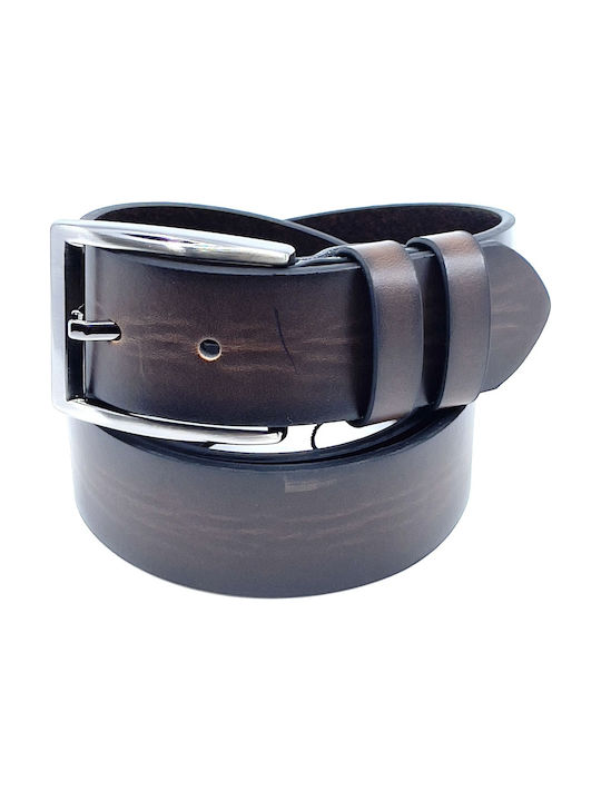 P.U. LEATHER BELT 4CM BROWN 2044