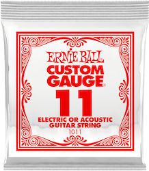 Ernie Ball Plain Loop End Einzel E-Gitarrensaiten Stahl 11"