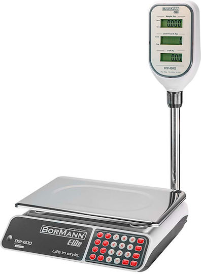 Bormann Electronic Retail Scale with Column with Weighing Capacity of 40kg and Division 10gr