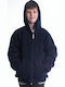 Joyce Boys Hooded Sweatshirt with Zipper Navy Blue