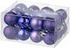 Hanging Ball Ornament Ornament Plastic Purple Set 48pcs