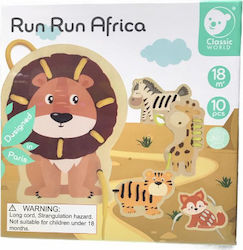 Classic World Lacing Toy Run Run Africa made of Wood for 18++ Months