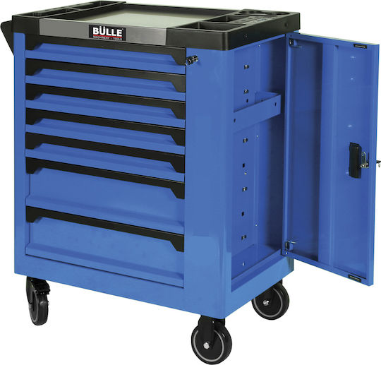 Bulle Wheeled Metallic Tool Carrier with 7 Drawers and Cabinet W75.6xD46xH97.5cm